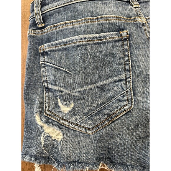 BKE Denim Stella Mid-Rise Distressed Cutoff Jean Shorts Raw Frayed Hem 29 - Picture 10 of 10